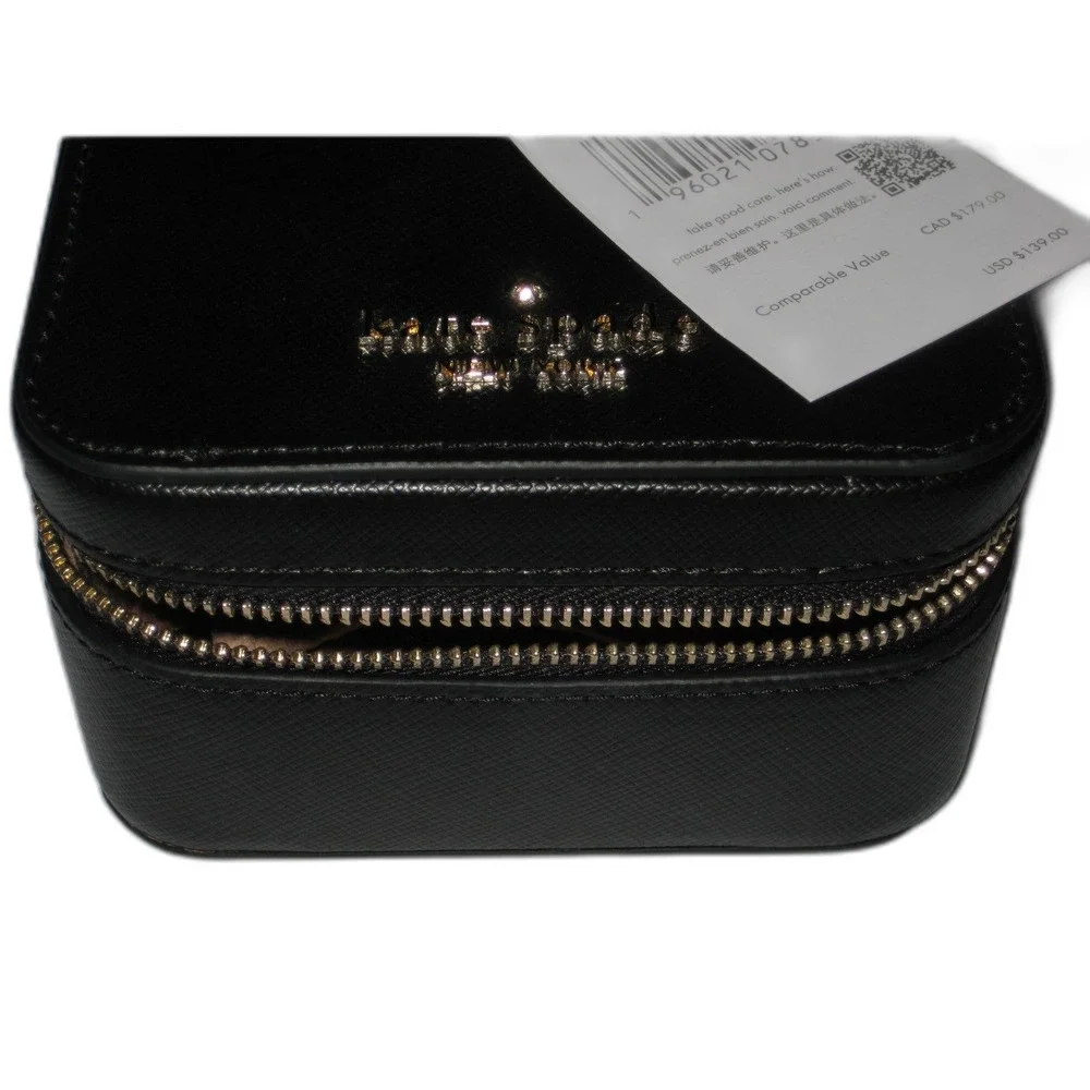 black kate spade small travel jewlery box